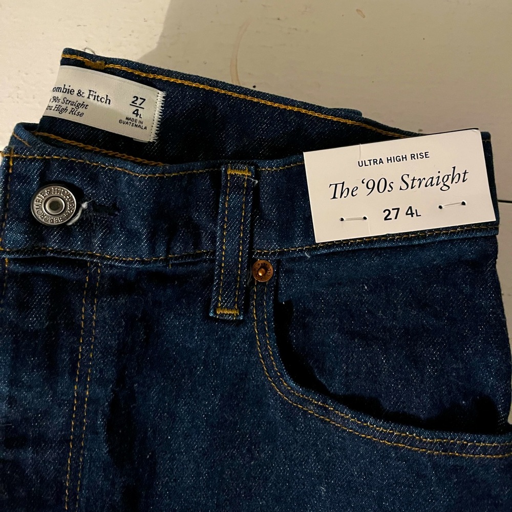 Abercrombie 90s straight jeans, dark blue size 27 long